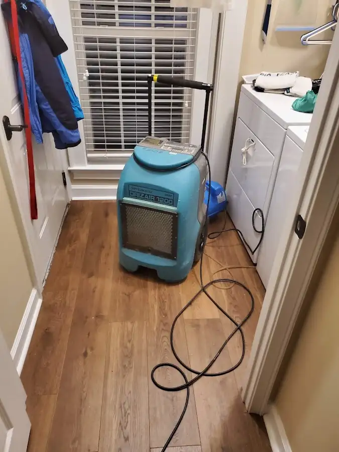 Commercial dehumidifier deployed for Flood Damage Cleanup in Aztec